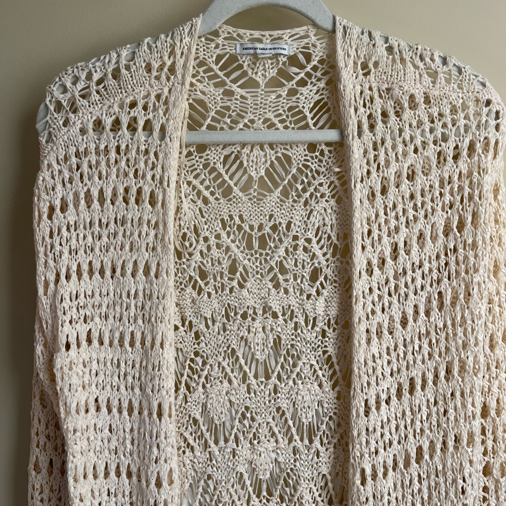 Knit cardigan, nearly floor lenght
